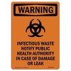 Signmission Safety Sign, OSHA WARNING, 10" Height, Rigid Plastic, Infectious Waste Notify, Portrait OS-WS-P-710-V-13263